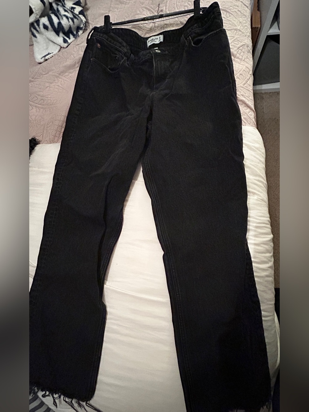 Abercrombie Mid Rise 90s Straight Curve Love - 33 - Black